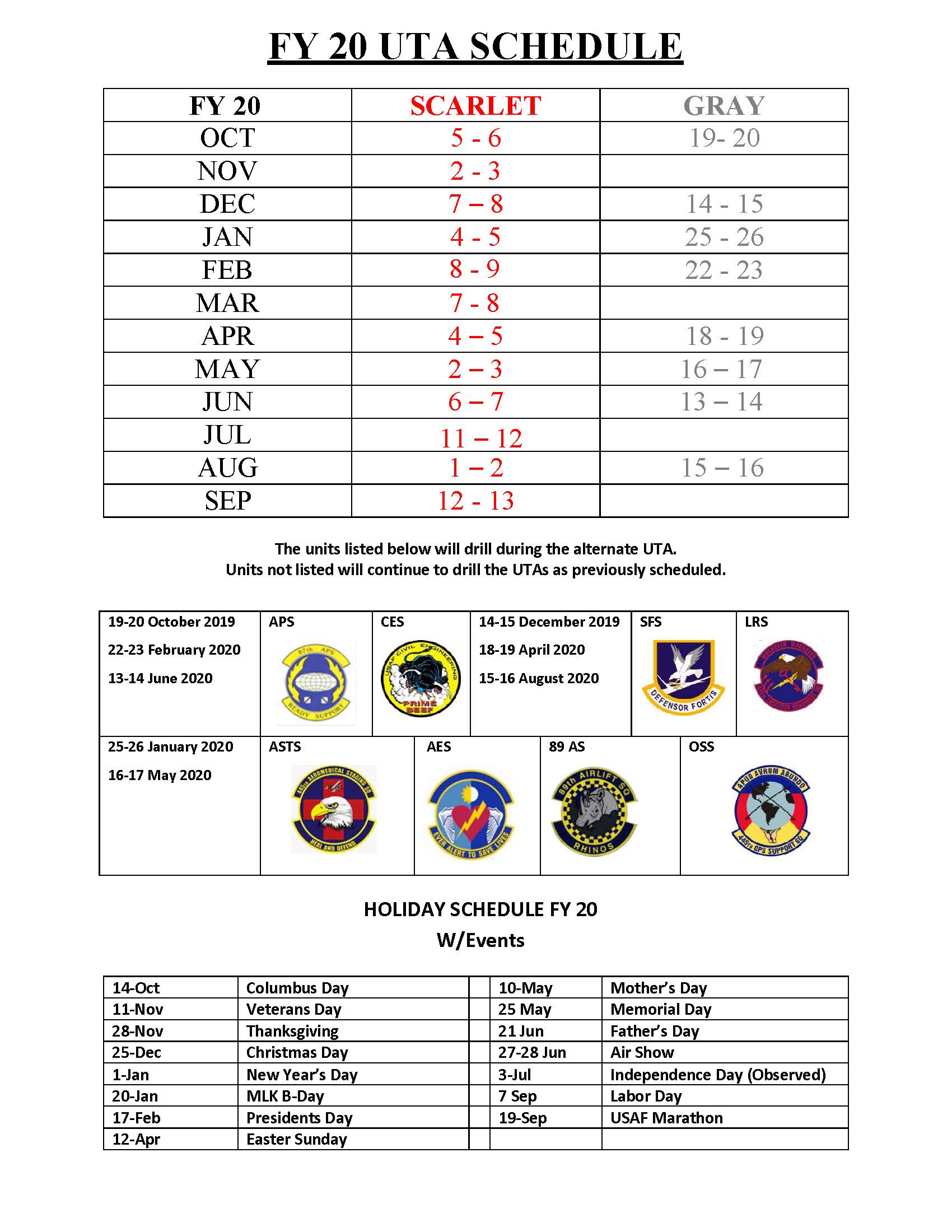 Air Force Uta Schedule 2025